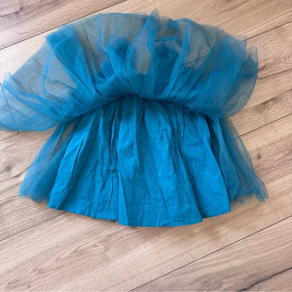 Peacock Tulle Baby Dress + Headband Set 6-9 Months - Picture 6 of 7